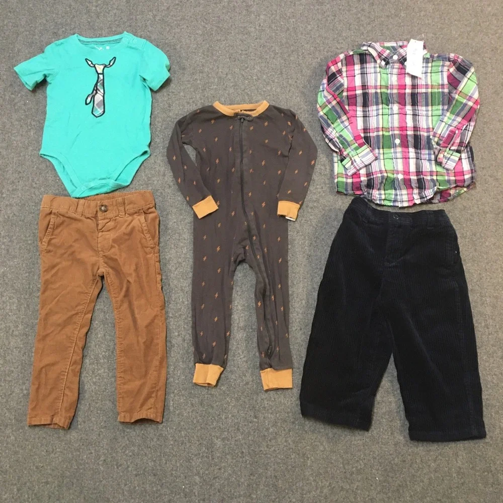 Baby Boy 24 Months 2T Clothing Lot 5x Pieces Winter Corduroy Preppy Colorful